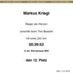 Urkunde Winterlaufserie